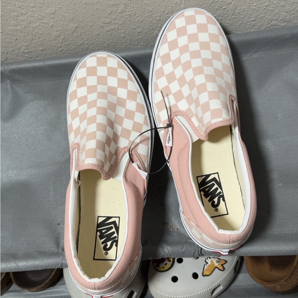 Vans Blush Checkered Slip-On Shoes